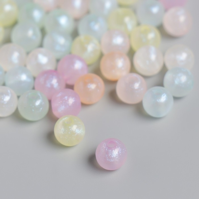 Бусины для творчества пластик Бусины для творчества пластик "Шарики. Блеск" набор 20 гр 0,8х0,8х0,8 см