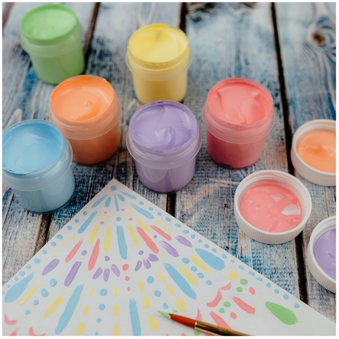 Краска акриловая, набор 6 цветов х 20 мл, Гамма Краска акриловая, набор 6 цветов х 20 мл, Гамма "Хобби", Pastel, морозостойкая, 180120228