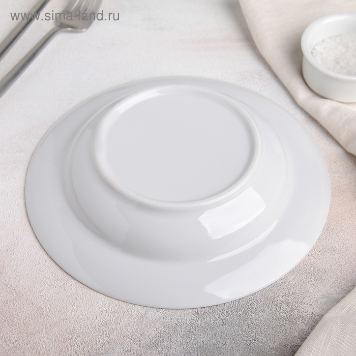 Тарелка глубокая, d=20 см, 250 мл, белая, фарфор Тарелка глубокая, d=20 см, 250 мл, белая, фарфор