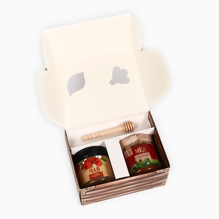 Новый год! Подарочный набор: мёд, 240 гр, чай 50 гр, ложка «Тёплых праздников» Новый год! Подарочный набор: мёд, 240 гр, чай 50 гр, ложка «Тёплых праздников»
