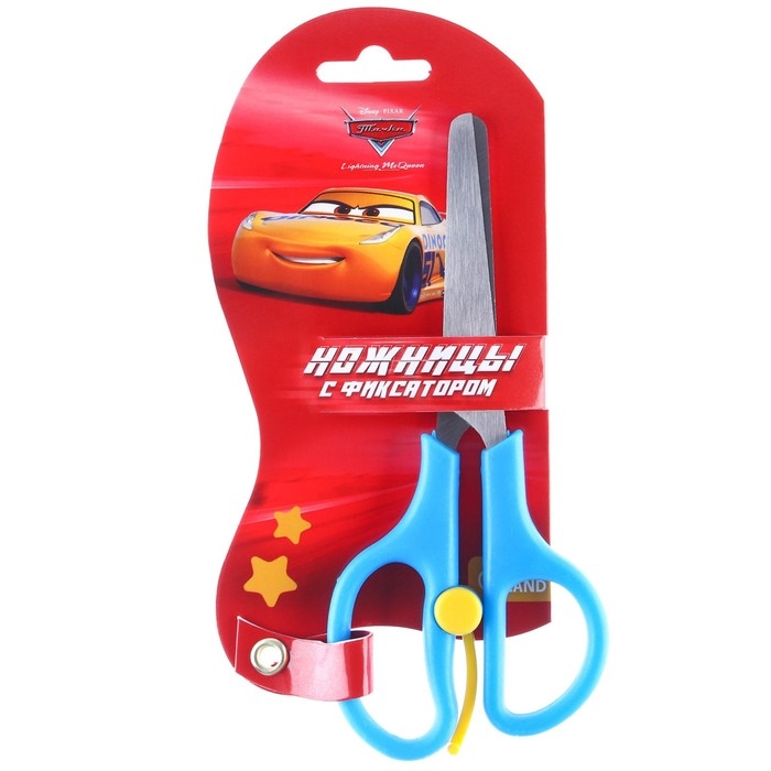 Ножницы детские 13 см, безопасные, пластиковые ручки с фиксатором, Тачки, МИКС Ножницы детские 13 см, безопасные, пластиковые ручки с фиксатором, Тачки, МИКС