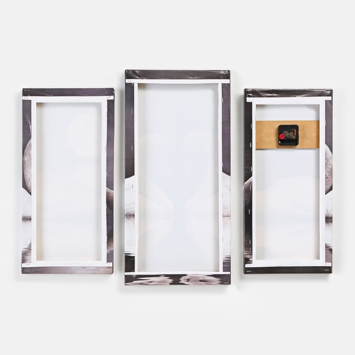 Часы-картина настенные, модульные,  Часы-картина настенные, модульные, "Пара лебедей", бесшумные, 60 х 80 см, триптих