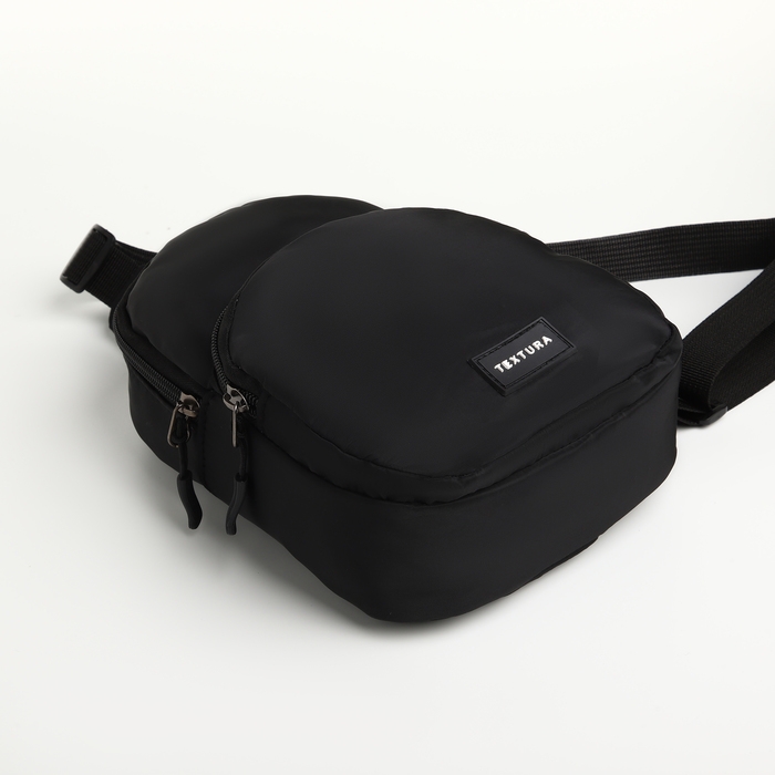 Сумка-слинг на молнии TEXTURA, наружный карман, цвет чёрный Сумка-слинг на молнии TEXTURA, наружный карман, цвет чёрный