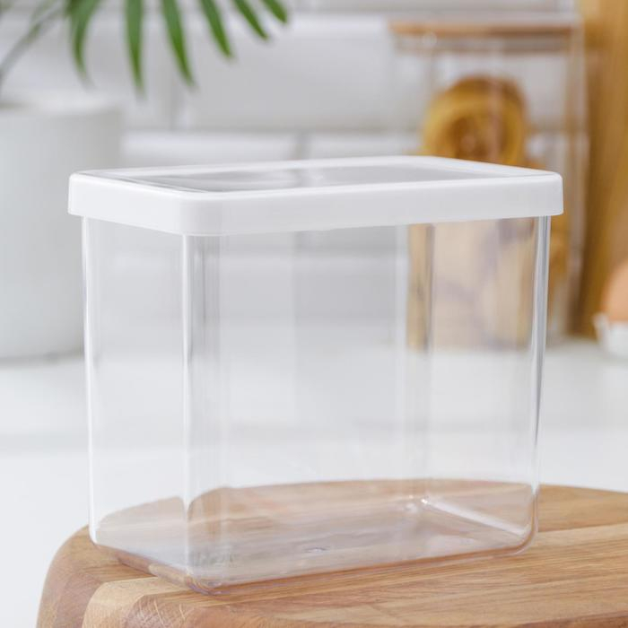 Контейнер для сыпучих продуктов &laquo;Степ&raquo;, 1.7 л, 16&times;10&times;14 см, цвет белый