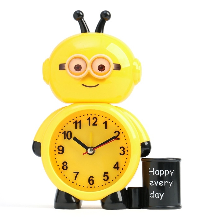 Часы - органайзер с будильником Часы - органайзер с будильником "Пчела", дискретный ход, d-7.5, 18.5 x 14 см, АА