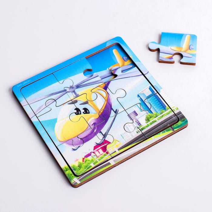 Пазл «Вертолёт», 9 деталей Пазл «Вертолёт», 9 деталей