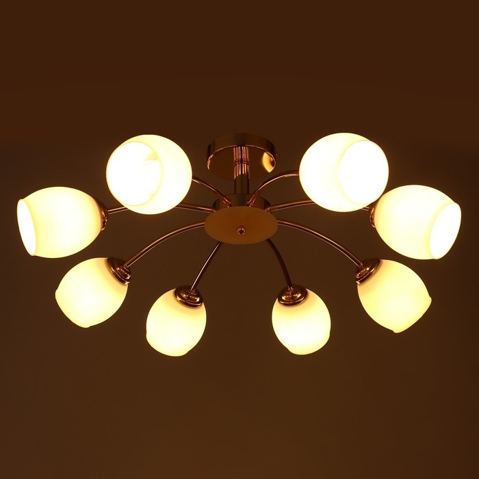 Люстра "Нинель" 8x60Вт E27 золото 65x65x22см.