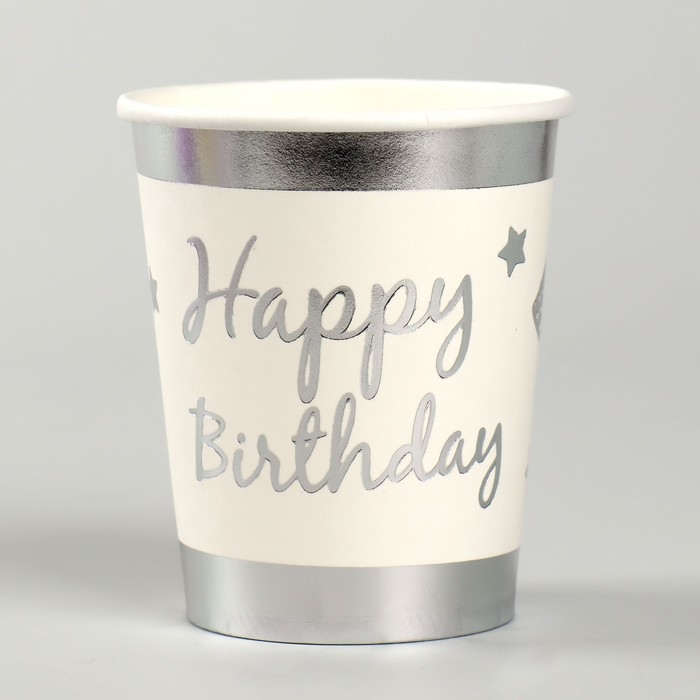 Стакан бумажный «С днём рождения», в наборе 6 шт Стакан бумажный «С днём рождения», в наборе 6 шт