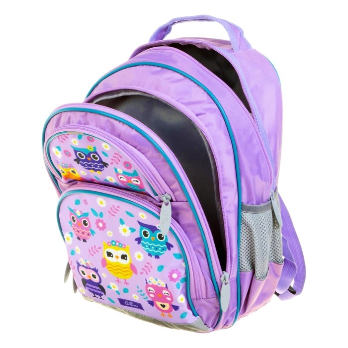 Рюкзак школьный, 36 х 23 х 13 см, эргономичная спинка, Calligrata П Рюкзак школьный, 36 х 23 х 13 см, эргономичная спинка, Calligrata П "Совушка", сиреневый