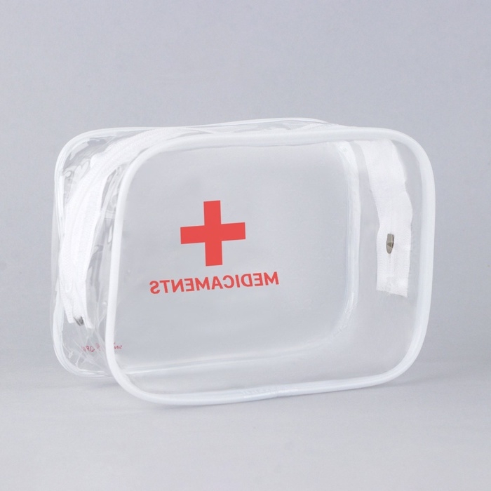 Аптечка дорожная прозрачная  Аптечка дорожная прозрачная "MEDICAMENTS", 12*10 см,