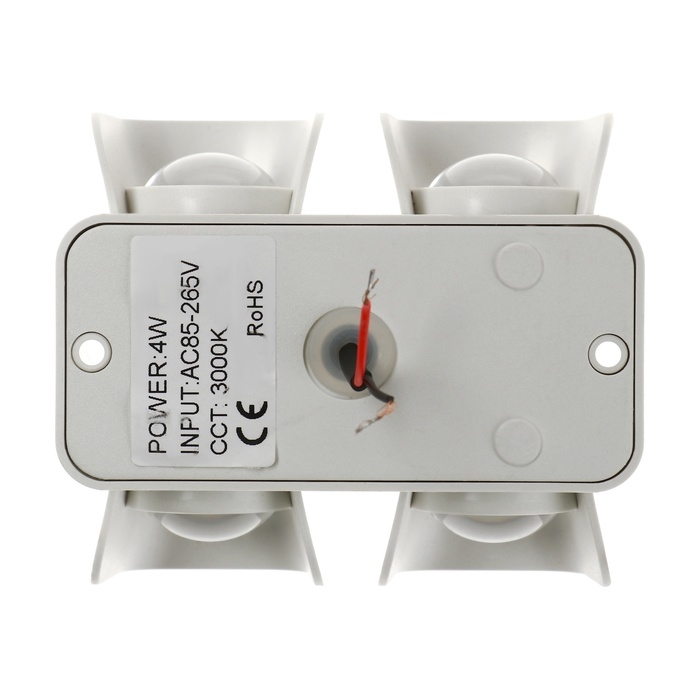 Светильник фасадный «Элегант», FSD-043, 4 Вт, 3000К, 2 луча, IP65, 220 В, пластик, белый Светильник фасадный «Элегант», FSD-043, 4 Вт, 3000К, 2 луча, IP65, 220 В, пластик, белый