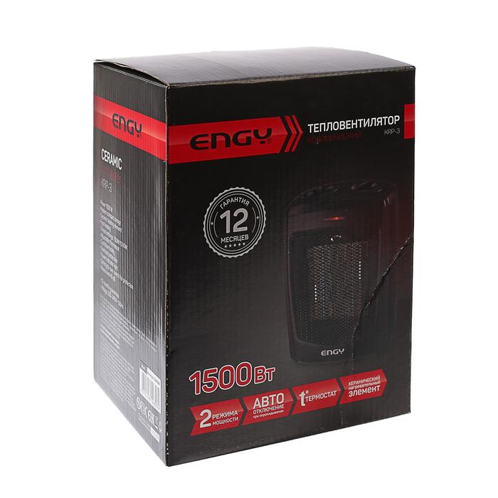 Тепловентилятор ENGY KRP-3, керамический, 1500 Вт, 3 режима работы, черный Тепловентилятор ENGY KRP-3, керамический, 1500 Вт, 3 режима работы, черный