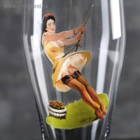 Стакан пивной Pin-up Beer, стеклянный, 500 мл, рисунок микс