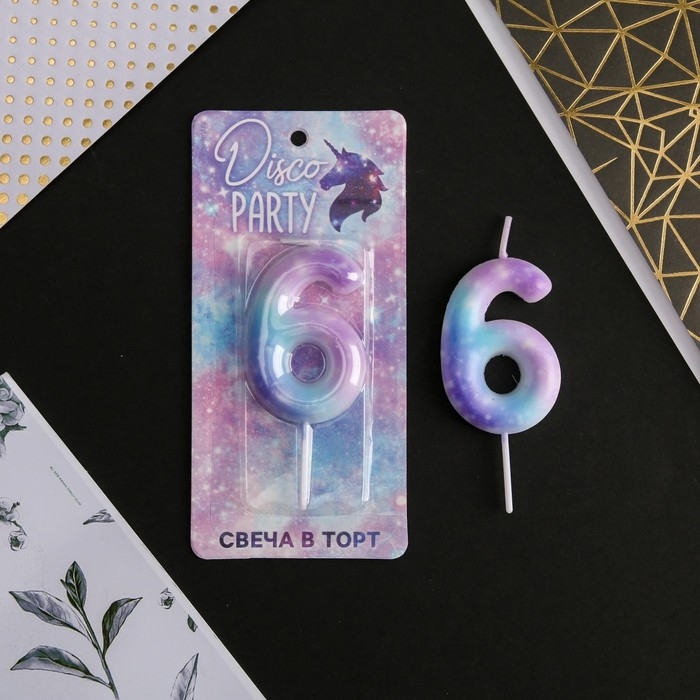 Свеча для торта, цифра «6», 5,5 х 8 см Свеча для торта, цифра «6», 5,5 х 8 см