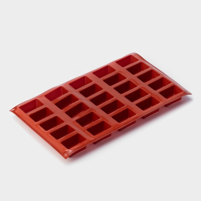 Форма для выпечки Доляна «Сладости.Батончик», силикон, 30×17×2 см (4×2,3×2 см), 25 ячеек, цвет коричневый Форма для выпечки Доляна «Сладости.Батончик», силикон, 30×17×2 см (4×2,3×2 см), 25 ячеек, цвет коричневый