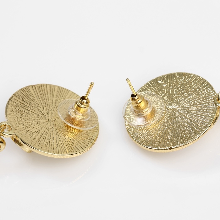 Серьги с жемчугом Серьги с жемчугом "Капли" буря, цвет золото