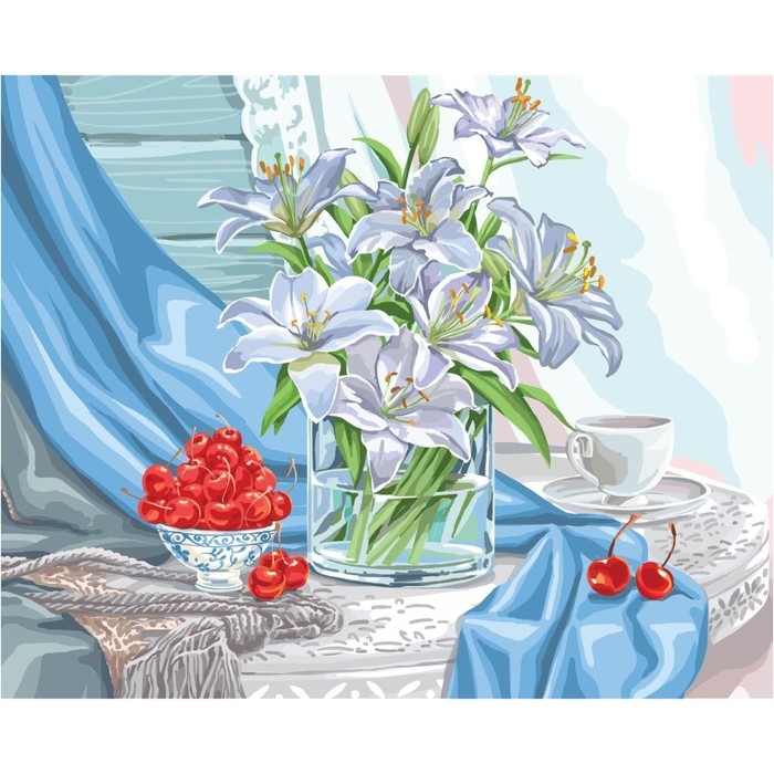 Алмазная мозаика с частичным заполнением на подрамнике «Лилии», 50 x 60 см Алмазная мозаика с частичным заполнением на подрамнике «Лилии», 50 x 60 см