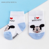 Набор носков "I Love Mickey" Микки Маус, 2 пары, 6-8 см