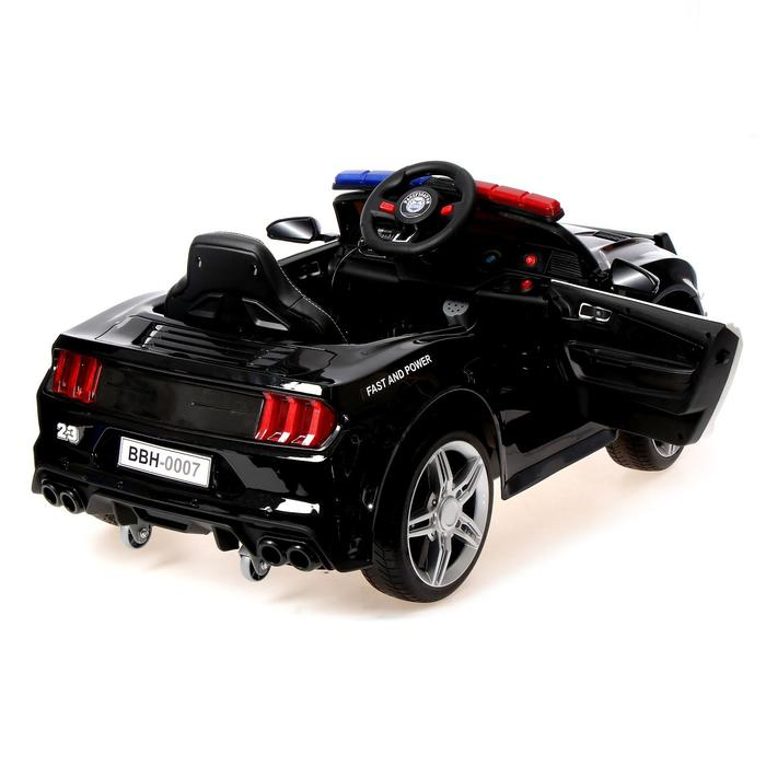 Электромобиль POLICE, EVA колеса, кожаное сиденье, цвет чёрный глянец Электромобиль POLICE, EVA колеса, кожаное сиденье, цвет чёрный глянец