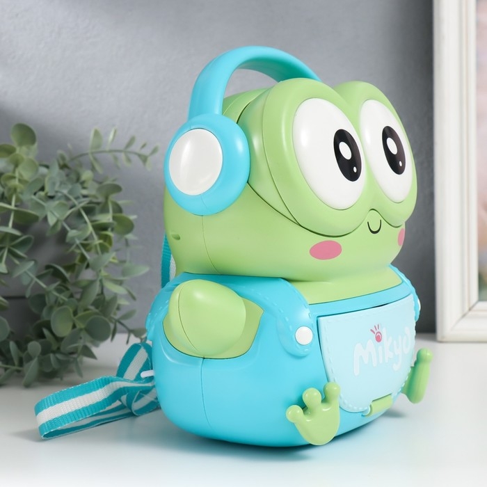 Копилка пластик Копилка пластик "Рюкзак Лягуха" кодовый замок, звук АА 25х14х18,5 см