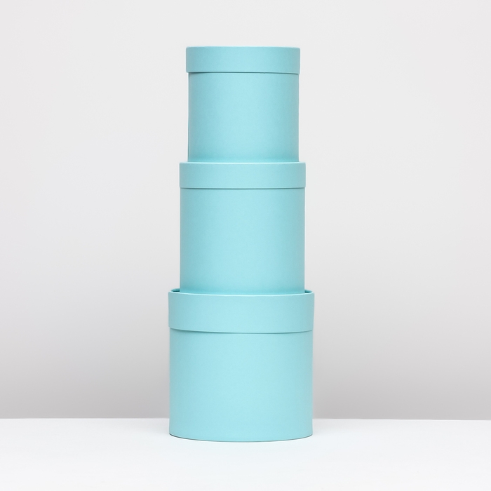 Набор коробок 3 в 1 без окна, аквамарин 21 х 21 - 16 х 16 см