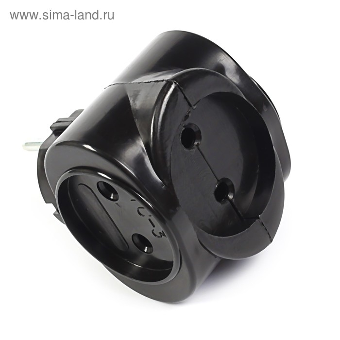 Тройник электрический REXANT, 6 А, без з/к, биметалл, черный Тройник электрический REXANT, 6 А, без з/к, биметалл, черный