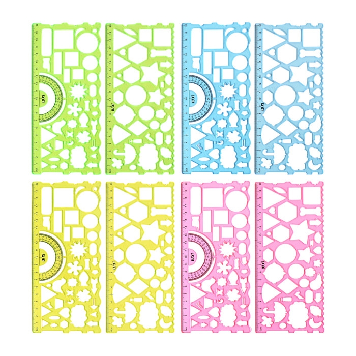 Набор трафаретов, 2 штуки, пластик, Геометрические фигуры МИКС Набор трафаретов, 2 штуки, пластик, Геометрические фигуры МИКС