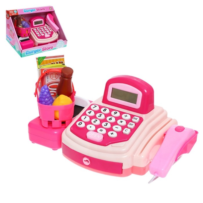 Касса «Крутой магазинчик» со сканером, корзиной и аксессуарами Касса «Крутой магазинчик» со сканером, корзиной и аксессуарами