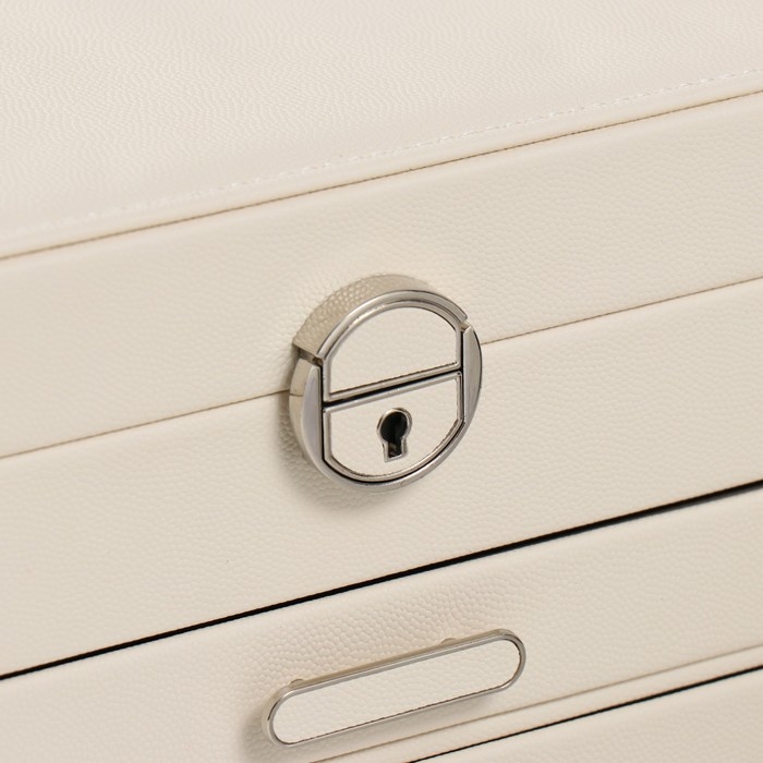 Шкатулка кожзам для украшений  Шкатулка кожзам для украшений "Винта" молочная 22х17х18 см