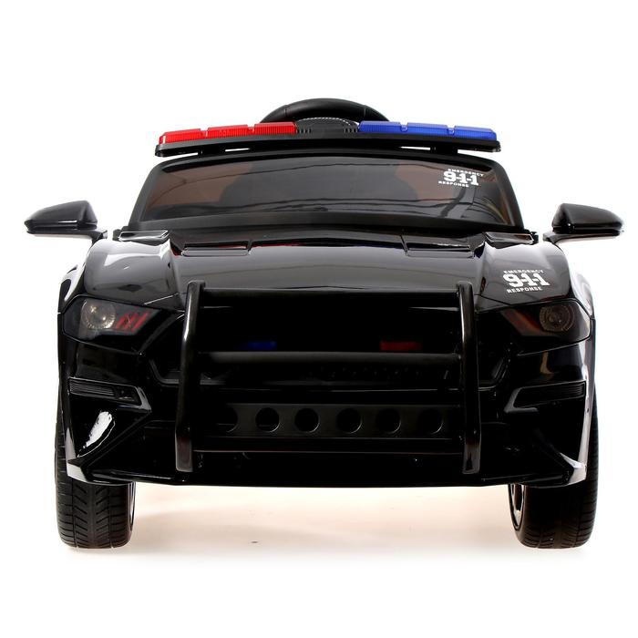 Электромобиль POLICE, EVA колеса, кожаное сиденье, цвет чёрный глянец Электромобиль POLICE, EVA колеса, кожаное сиденье, цвет чёрный глянец