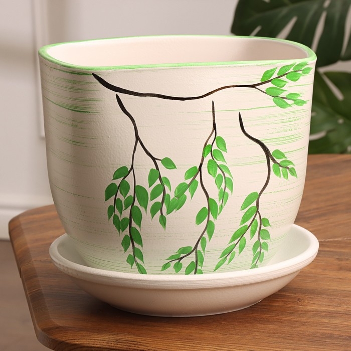 Горшок цветочный Горшок цветочный "Кустарник" роспись 6 л