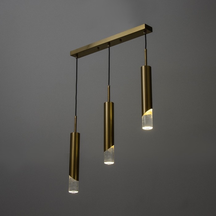 Светильник BayerLux Подвес BayerLuxной Светильник BayerLux Подвес BayerLuxной "Комус" 3хLED 18Вт 4000К золото 50х5х30-180см