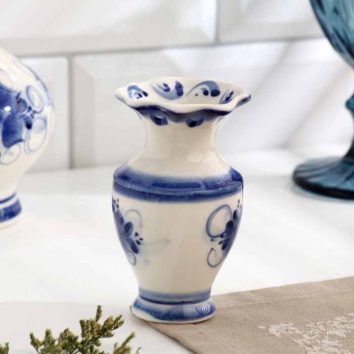 Салфетница Салфетница "Вазочка", малая, гжель, фарфор