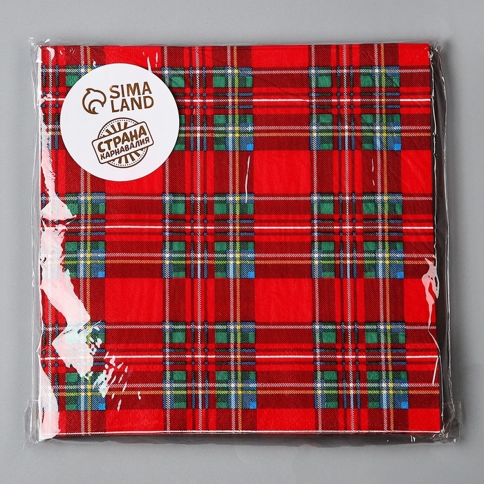 Новый год! Салфетки бумажные «Клеточка», в наборе 20 шт. Новый год! Салфетки бумажные «Клеточка», в наборе 20 шт.