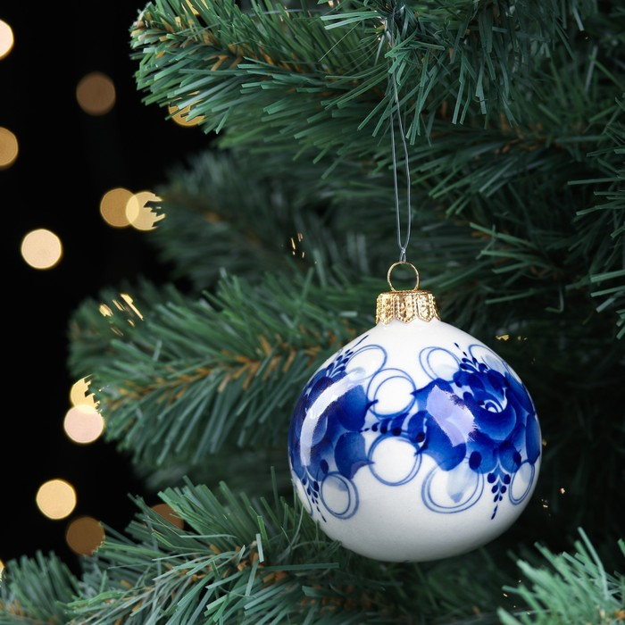 Сувенир на ёлку Сувенир на ёлку "Шар", D=7 см, гжель