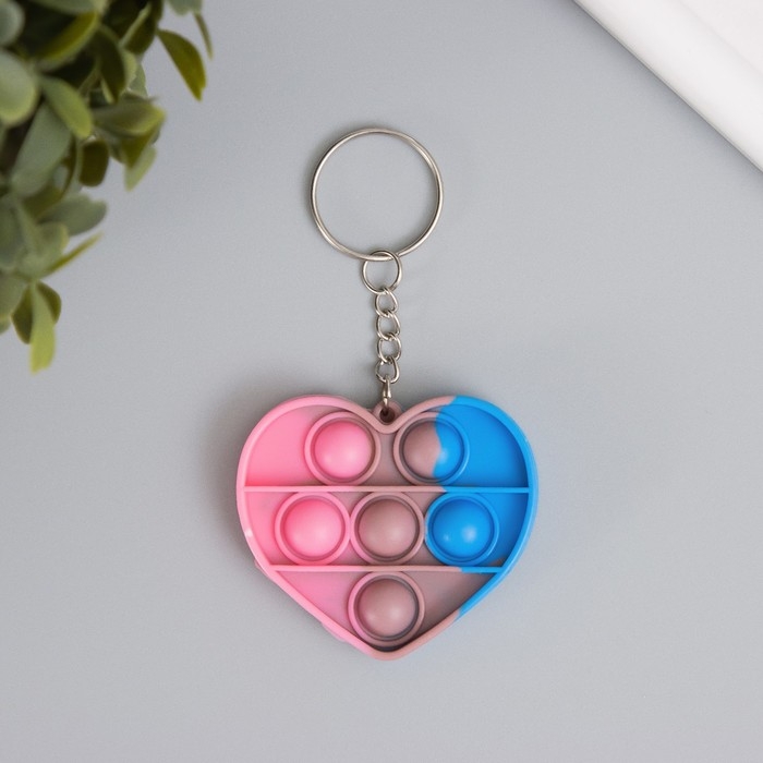 Брелок резина антистресс (бесконечная пупырка) Брелок резина антистресс (бесконечная пупырка) "Сердце разноцветное" МИКС 5х5,7х1,3 см