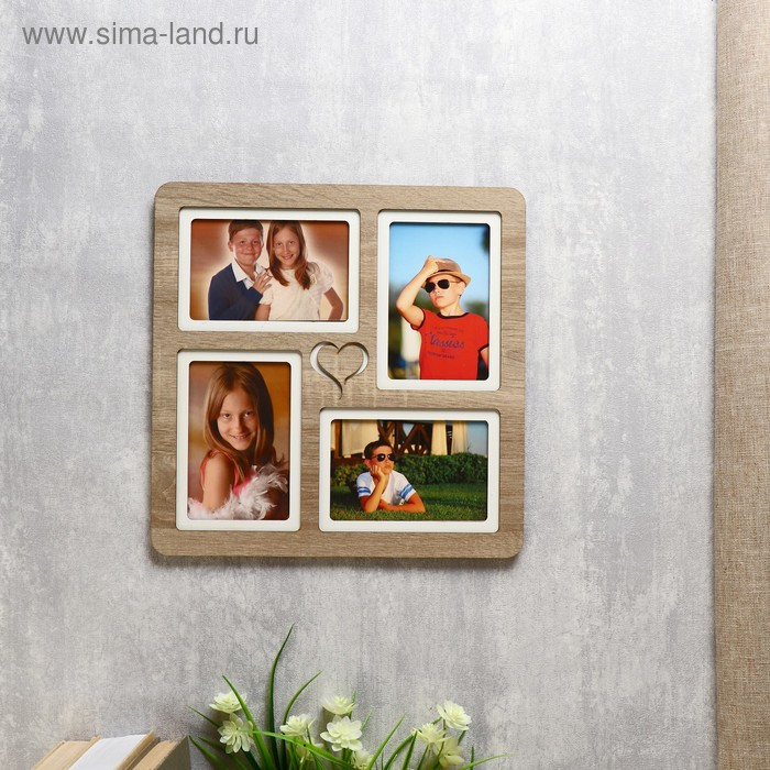 Фоторамка ХДФ на 4 фото 10x15 см  (пластиковый экран) Фоторамка ХДФ на 4 фото 10x15 см  (пластиковый экран)