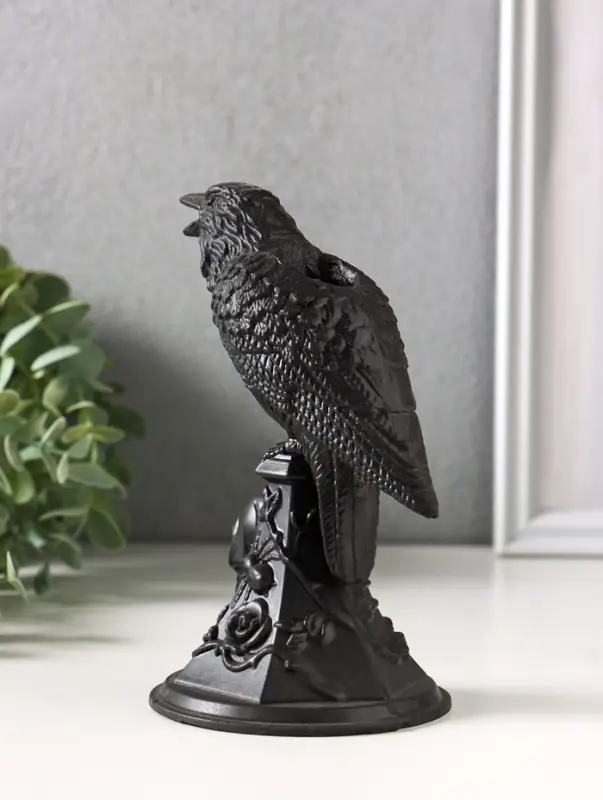Подсвечник на 1 свечу &laquo;Ворон&raquo;, гипс, 16&times;9 см, чёрный