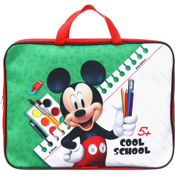 Папка с ручками текстильная А4, 350х270х100 мм, Микки Маус Папка с ручками текстильная А4, 350х270х100 мм, Микки Маус