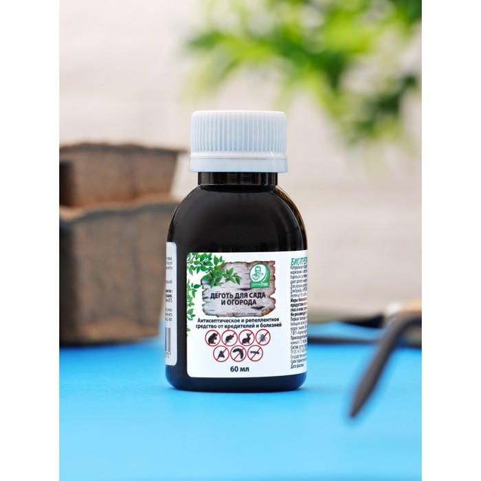 Средство от вредителей и болезней, Дёготь, 60мл Средство от вредителей и болезней, Дёготь, 60мл