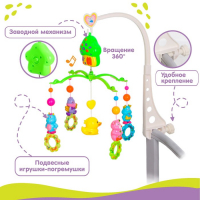 Мобиль музыкальный на кроватку «Домик. Зверятки погремушки», заводной, Крошка Я