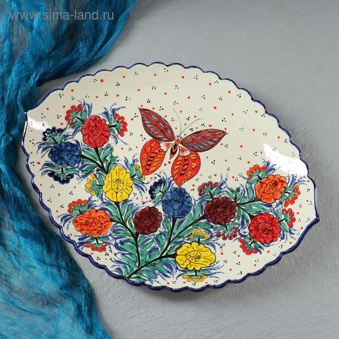 Ляган «Лето» в форме листка, 41 см Ляган «Лето» в форме листка, 41 см