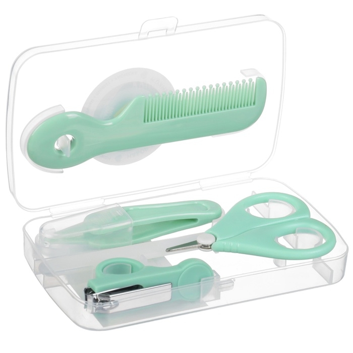 Набор по уходу за ребенком, 5 предметов (расческа, пинцет, ножницы, книпсер, пилка), цвет зеленый Набор по уходу за ребенком, 5 предметов (расческа, пинцет, ножницы, книпсер, пилка), цвет зеленый