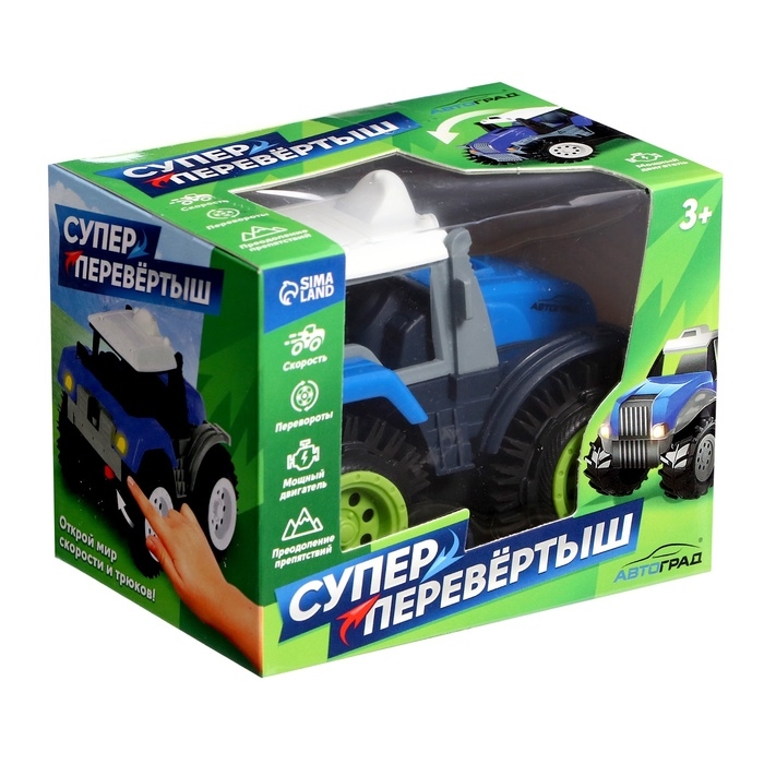 Трактор-перёвертыш «Хозяин фермы», работает от батареек, цвет синий Трактор-перёвертыш «Хозяин фермы», работает от батареек, цвет синий