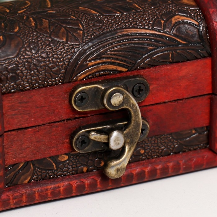 Шкатулка дерево сундучок  Шкатулка дерево сундучок "Цветущий сад и бабочки" 7х9,5х5,7 см