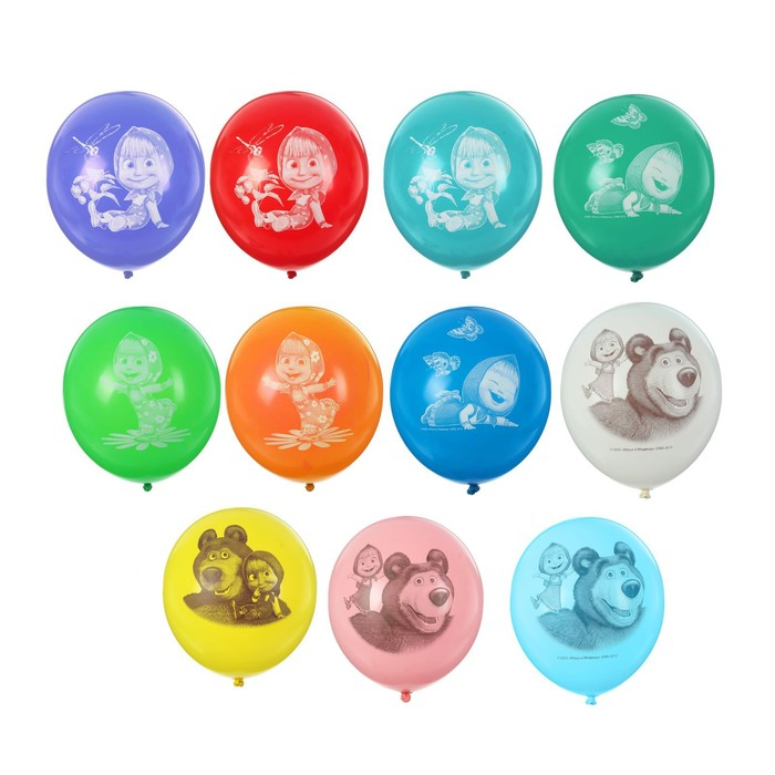 Шар латексный 14 Шар латексный 14" «Маша и Медведь», пастель, набор 50 шт., цвета МИКС