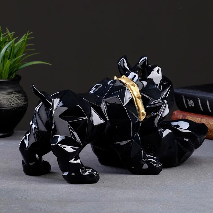 Подставка конфетница Подставка конфетница "Английский бульдог" черный 27х17х27см