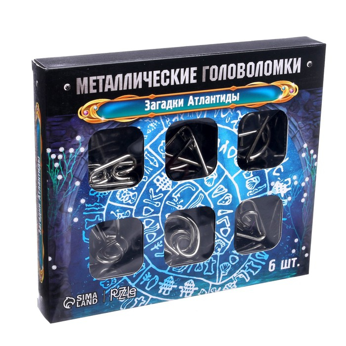 Головоломка металлическая «Загадки Атлантиды», набор 6 шт. Головоломка металлическая «Загадки Атлантиды», набор 6 шт.