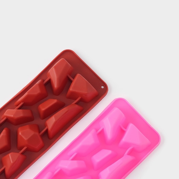 Форма для льда Доляна «Дроблёный лёд», силикон, 23,5×7×2,5 см, 15 ячеек (3,8×2,5 см), цвет МИКС Форма для льда Доляна «Дроблёный лёд», силикон, 23,5×7×2,5 см, 15 ячеек (3,8×2,5 см), цвет МИКС