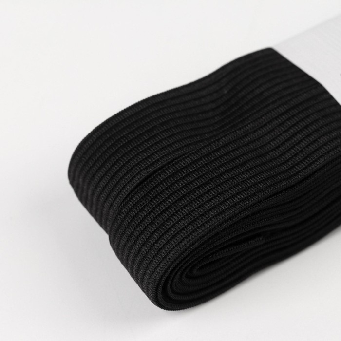 Резинка вязаная, 20 мм, 10 ± 0,5 м, цвет чёрный Резинка вязаная, 20 мм, 10 ± 0,5 м, цвет чёрный